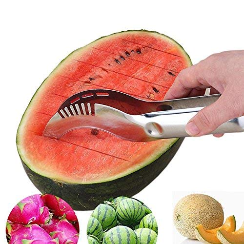 Watermelon Slicer Cutter Corer & Server - Multipurpose All Stainless Watermelon Slicer - Stainless Steel Watermelon And Melon Cantaloupe Slicer - watermelon slicer,watermelon slicer stainless steel,