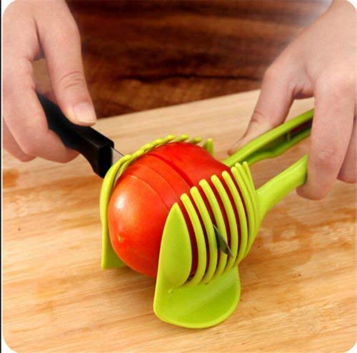 1pc Tomato Slicer Fruits Cutter Stand Utensilios De Cozinha Assistant Lounged Tomato Lemon Shreadders Slicer Random Color