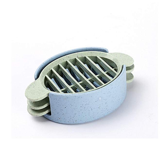 Anshinto Wheat Straw Egg Cutter Split Device Food Divider Slicer Egg Slicer In Kitchen Tool (Blue)