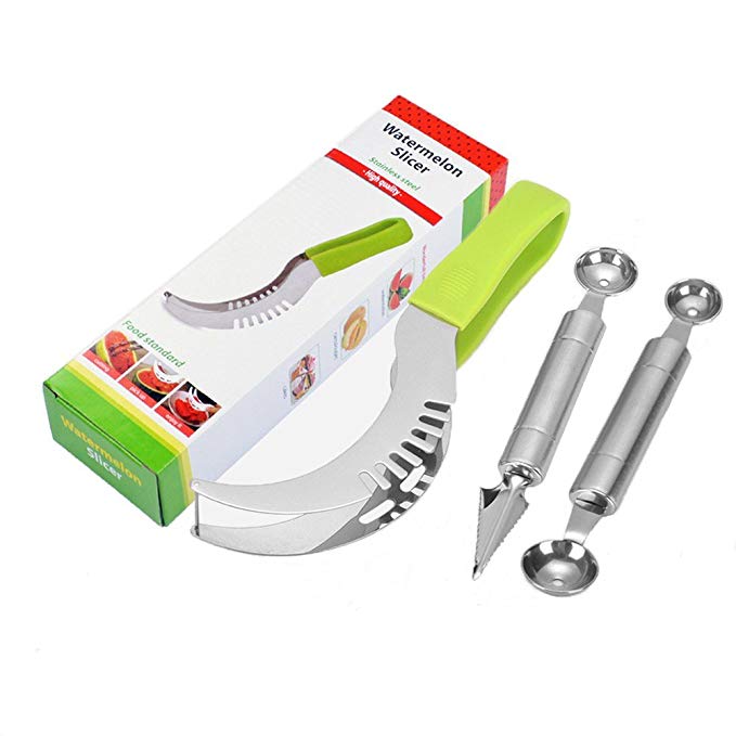 Daixers Watermelon Slicer & Melon Baller Fruit Carving Knife 2 in 1 Set