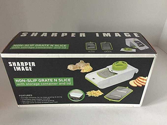 Sharper Image - Non Slip Grate N Slice with Storage Container and Lid