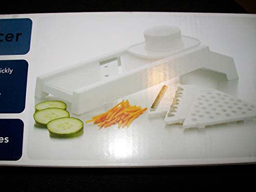 Mandolin slicer 4-1, cut, slice, grate o julienne foods quickly and easily