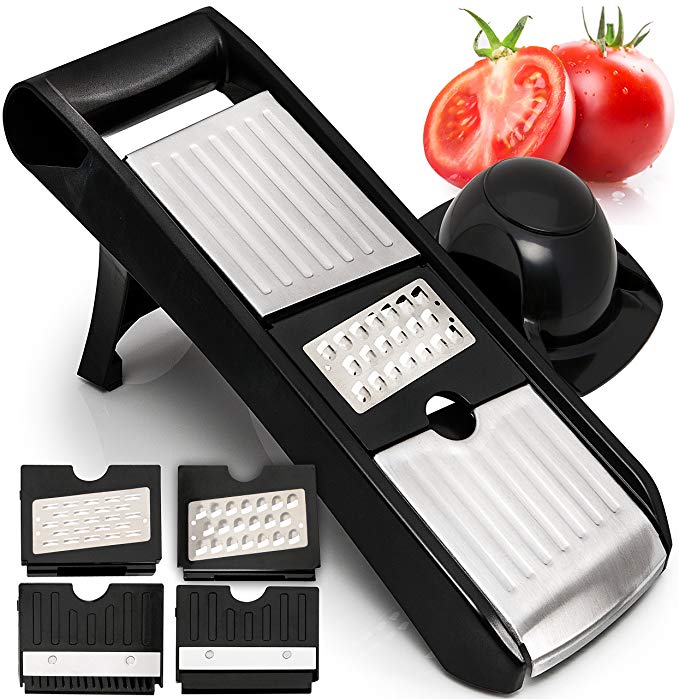 Fullstar Adjustable Mandoline Slicer - Stainless Steel Vegetable Cutter, Cheese Grater & Julienne Vegetable Slicer - Compact, Veggie Slicer Kitchen Gadget Slicer Dicer