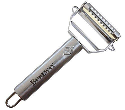 Burlway Ultra Sharp Stainless Steel Julienne & Vegetable Peeler PL626, Use As A Slicer, Shredder, Shaver, For Potato, Carrot, Zucchini, Apple Or Other Veggie/Fruit