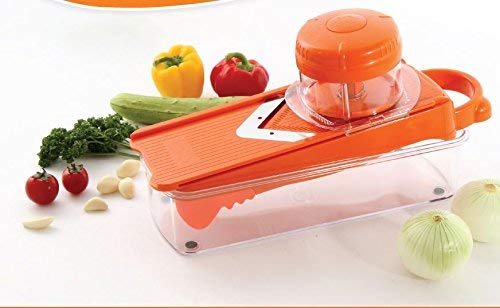 Gomdori Mandoline Slicer - Free Vegetable Chopper & Cabbage Cutter (Orange)