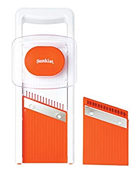 Sunkist 2-in-1 Adjustable Mandoline Slicer, Orange