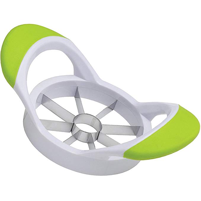 8-Blade Apple Slicer and Corer Cutter Wedger Divider Ultra Sharp Stainless Steel Blades & Ergonomic Rubber Grip Handle(wihite & green)