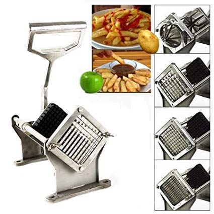 XtremepowerUS Commercial Potato French Fries Apple Fruit Vegetable Cutter Slicer w/ 4 Blade