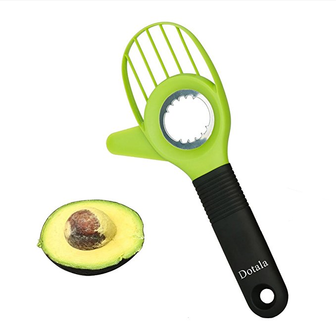 Dotala 3 in 1 Avocado Slicer Tool Works as a Splitter, Pitter and Cutter as knife peeler scoop with Comfort-Grip Handle,Green (Green-Slicer)