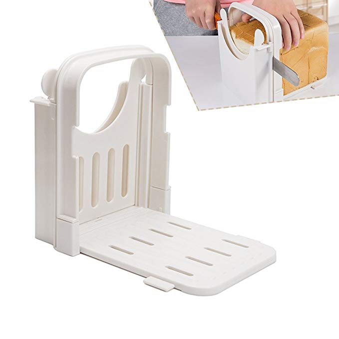 SHZONS Kitchen Pro Bread Loaf Slicer Folding and Adjustable with 5 Slice Thicknesses