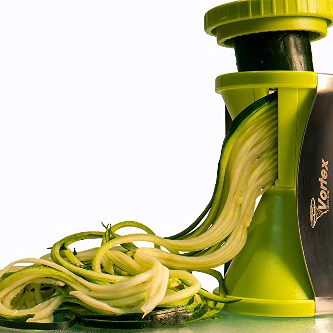 Vortex Vegetable Spiralizer - Food Grade Plastic - Zucchini Noodle Maker - Vx-1000 - Hot Green