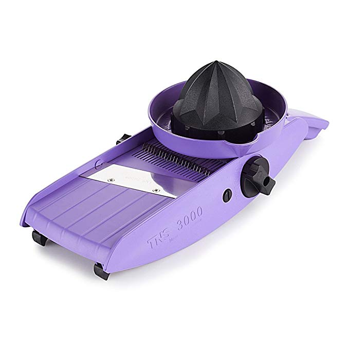 Global Home Easy Hold Mandoline Slicer with Lemon Squeezer TNS 3000 All in One Purple