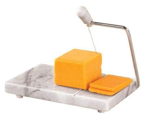 Marble Cheese Slicer - Cheese Board With Slicer - Beautiful White Marble Coloring
