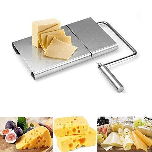 Betan Cheese Slicer Stainless Steel Wire Cutter With Serving Board for Hard and Semi Hard Cheese Butter- Butter Slicer - Vegetable Slicer - Food Slicer