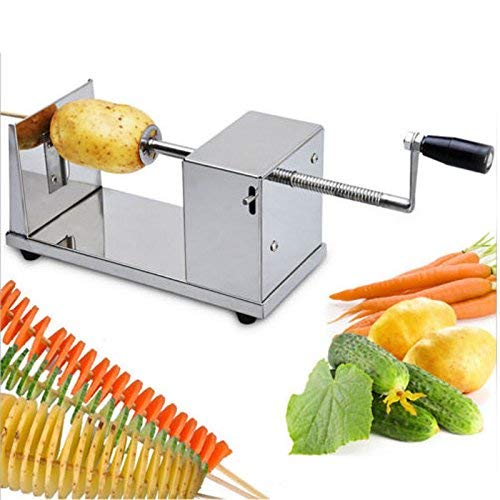 Xiaolanwelc@ Potato Spiral Cutter Stainless Steel Manual Fruit Vegetable Spiralizer Professional Kitchen Tools