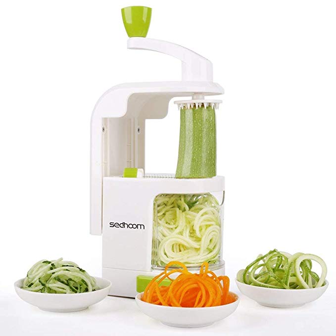 Spiralizer 4-Blade Vegetable Spiralizer, Sedhoom Heavy Duty Spiral Slicer, Zucchini Noodle & Veggie Pasta & Spaghetti Maker for Low Carb/Paleo/Gluten-Free Meals