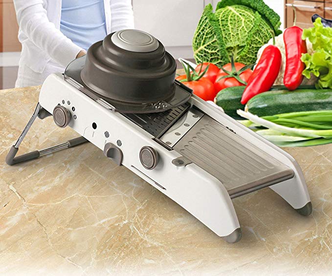 VinMas All-New Food Stainless Steel Blades Vegetable Cutter - Upgraded 18 Kinds of Slices and Shreds Adjustable Mandoline Vegetable Slicer