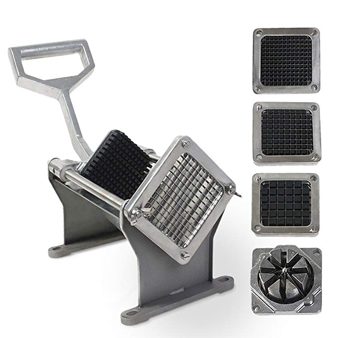 Superbuy French Fry Cutter Fruit Vegetable Potato Slicer Commercial Grade W/ 4 Different Size Blades