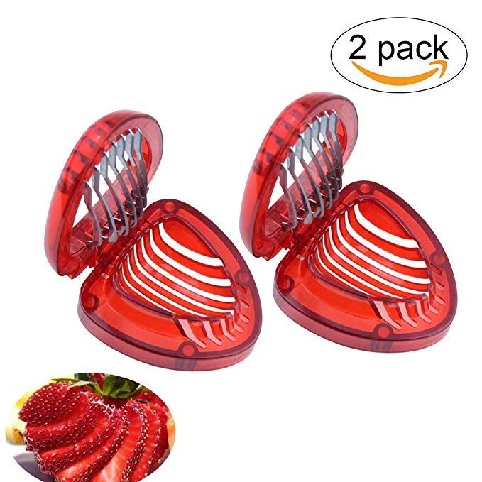 2 Pack Strawberry Slicer, Hard Boiled Egg Slicer Cutter Multipurpose Strawberry Kitchen Gadgets