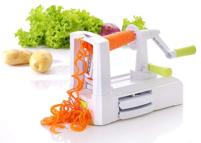 Ewei's Homeware Spiral Vegetable Slicer,Zucchini Spaghetti Pasta Noodle Maker, Quickly Spiral Slice Vegetables into Healthy Veggie Pasta