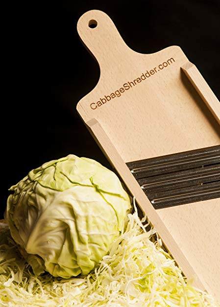Cabbage Shredder & Slicer for Finely Cut Sauerkraut and Coleslaw. Compact Size. Super Fast Shredding, Slicing.