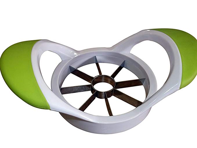 YonYa Apple Slicer Corer Cutter 8-Blade Easy Grip Stainless Steel with Ergonomic Anti-Slip Silicone Handle
