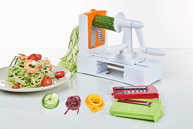 PengDa Spiralizer Vegetable Slicer, 3-Blade, Strongest-and-Heaviest Duty Vegetable Spiral Slicer, Best Veggie Pasta & Spaghetti Maker for Low Carb/Paleo/Gluten-Free Meals